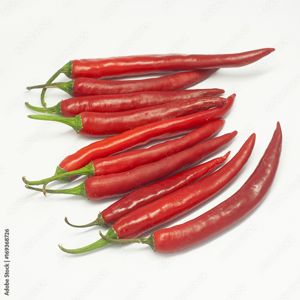 red chili isolated on white