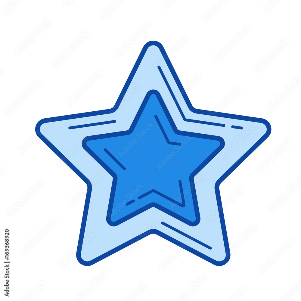 Star favourite vector line icon isolated on white background. Star favourite line icon for infographic, website or app. Blue icon designed on a grid system. Star favourite vector line icon isolated on white background. Star favourite line icon for infographic, website or app. Blue icon designed on a grid system.