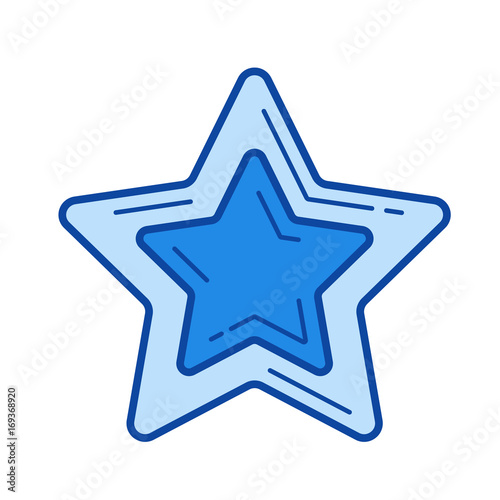 Star favourite vector line icon isolated on white background. Star favourite line icon for infographic, website or app. Blue icon designed on a grid system.