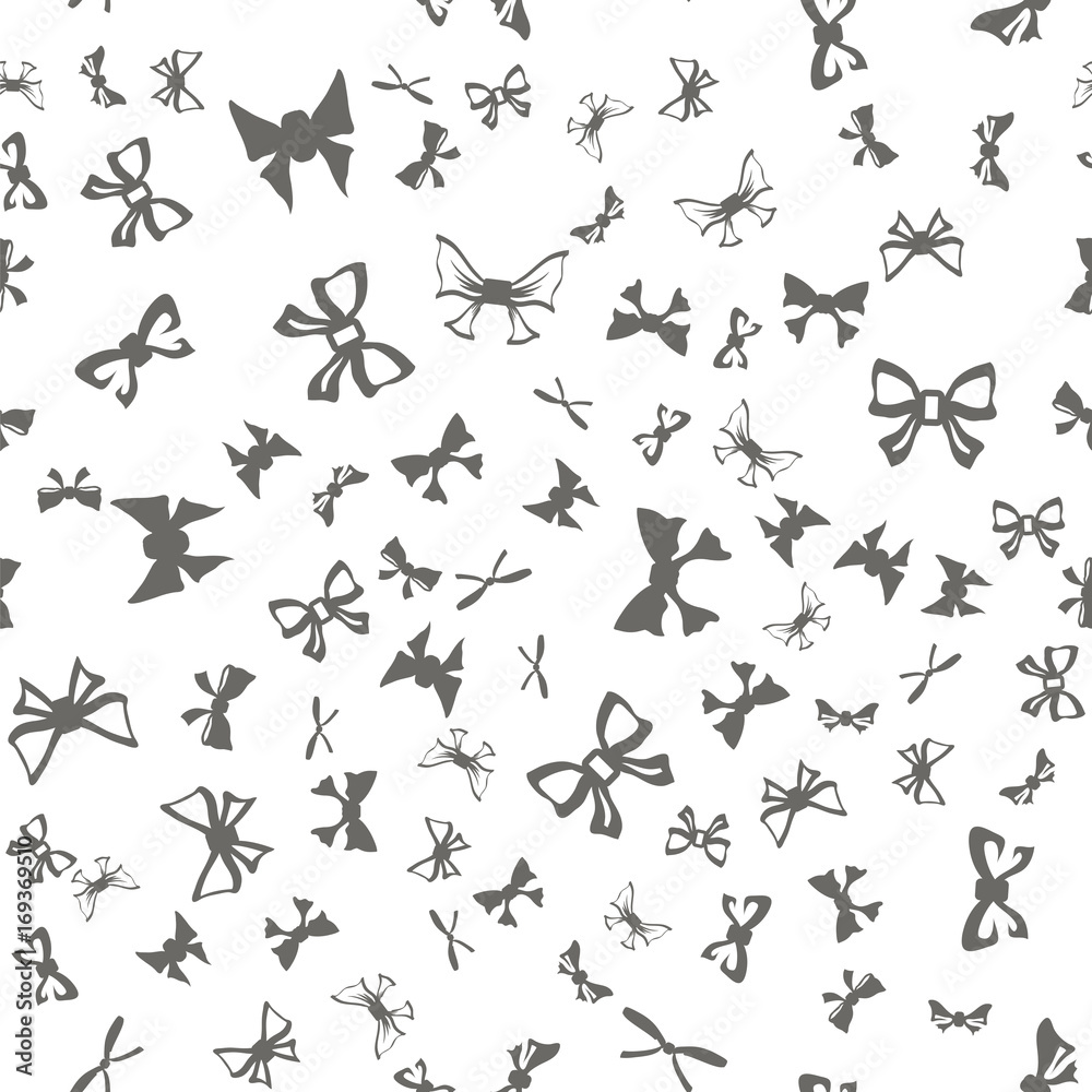Silhouettes of Bows Seamless Pattern
