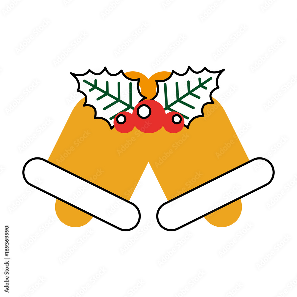 christmas bell decorative icon vector illustration design
