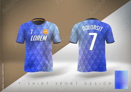 Soccer t-shirt design slim-fitting with round neck. Vector illustration