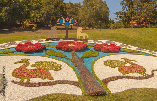 KYIV, UKRAINE: An exhibition of flowers on Spivoche Pole named 