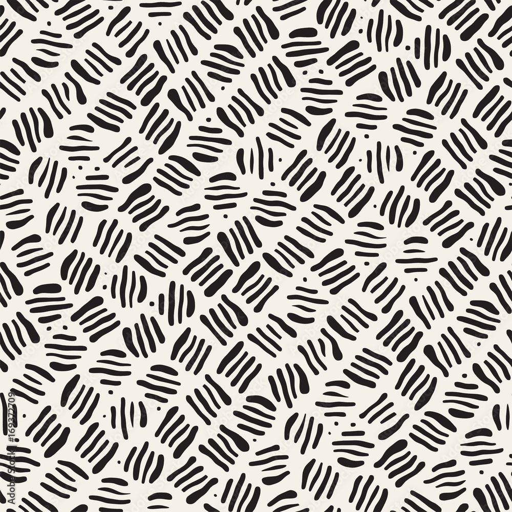 Seamless freehand pattern. Vector abstract rough lines background. Hand drawn strokes.