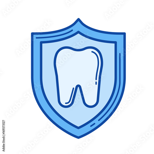 Cavity protection vector line icon isolated on white background