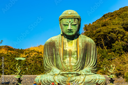 The Great Buddha in Kamakura.  Located in Kamakura, Kanagawa Prefecture Japan. photo