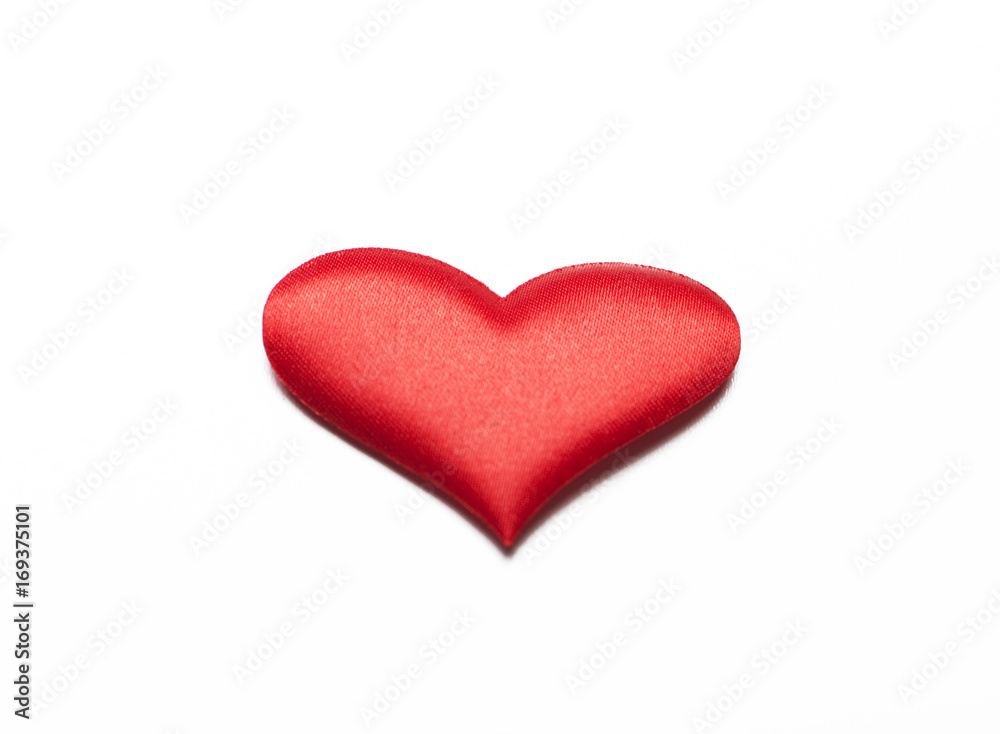 Red heart on white background. Isolated.