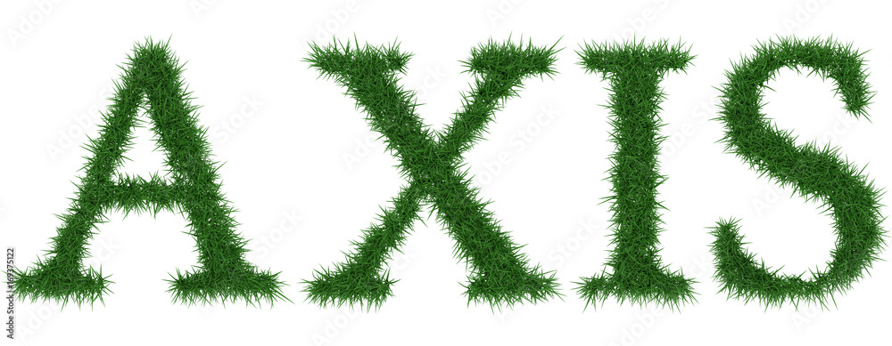 Axis - 3D rendering fresh Grass letters isolated on whhite background. Axis - 3D rendering fresh Grass letters isolated on whhite background.