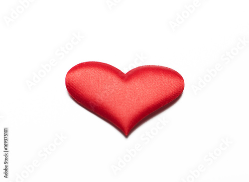 Red heart on white background. Isolated.