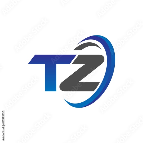 Free Download vector initial logo letters tz with circle swoosh blue gray - GFXLoad