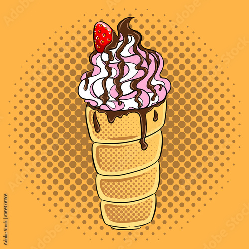 Trdelnik spit cake pop art vector illustration