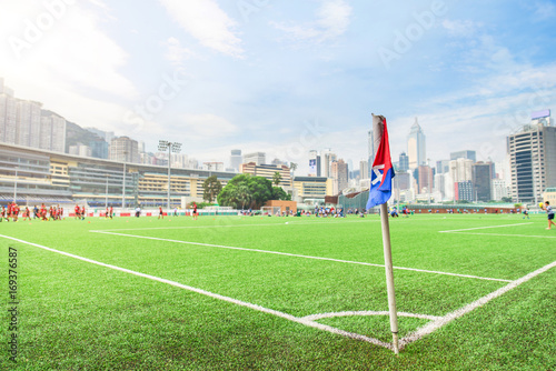 corner flag on the football pitch
