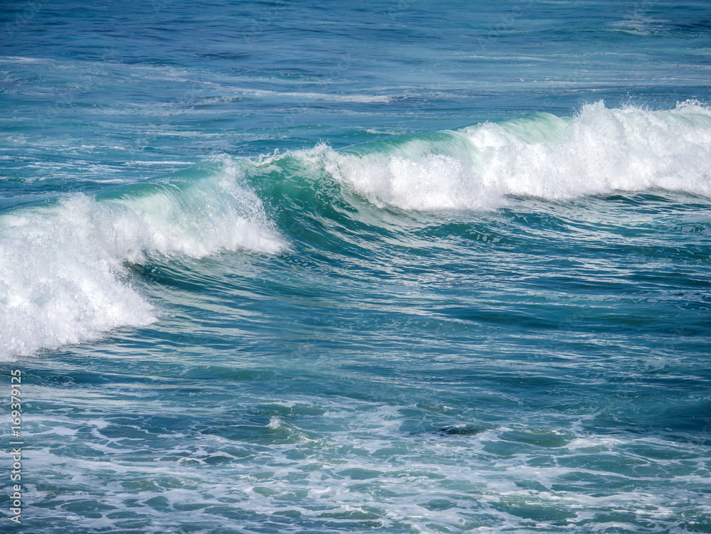 Blue wave in tropical ocean.