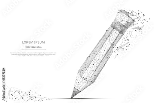 Back to School. Abstract mash line and point pancil on background with an inscription. Starry sky or space, consisting of stars and the universe. Vector education illustration.