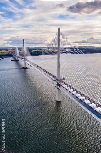 The new Queensferry Crossing bridge over the Firth of Forth. Edinburgh, Scotland, UK
