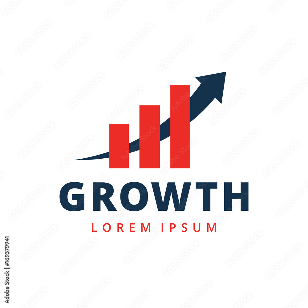 Abstract logo for business company. Corporate identity design element. Growth Logotype idea. Arrow up