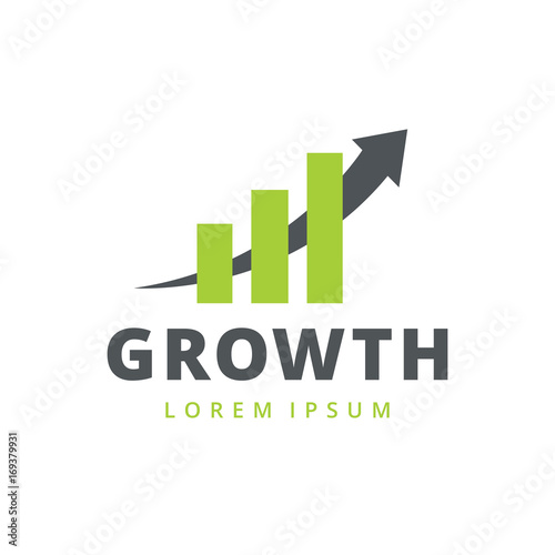 Abstract logo for business company. Corporate identity design element. Growth Logotype idea. Arrow up