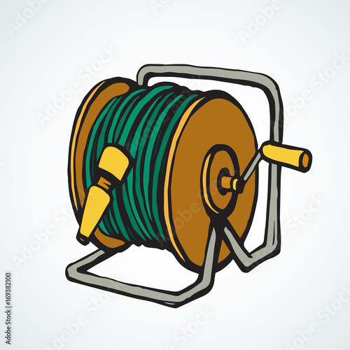 Roll the hose. Vector drawing
