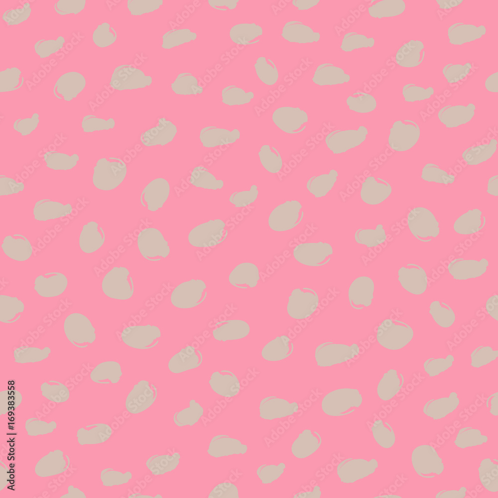 Brush stroke dots seamless vector pattern on pink background. Hand drawn speckles and spots texture for print, textile, fabric, wallpaper, card, poster, home decor, packaging, wrapping. Brush stroke dots seamless vector pattern on pink background. Hand drawn speckles and spots texture for print, textile, fabric, wallpaper, card, poster, home decor, packaging, wrapping.
