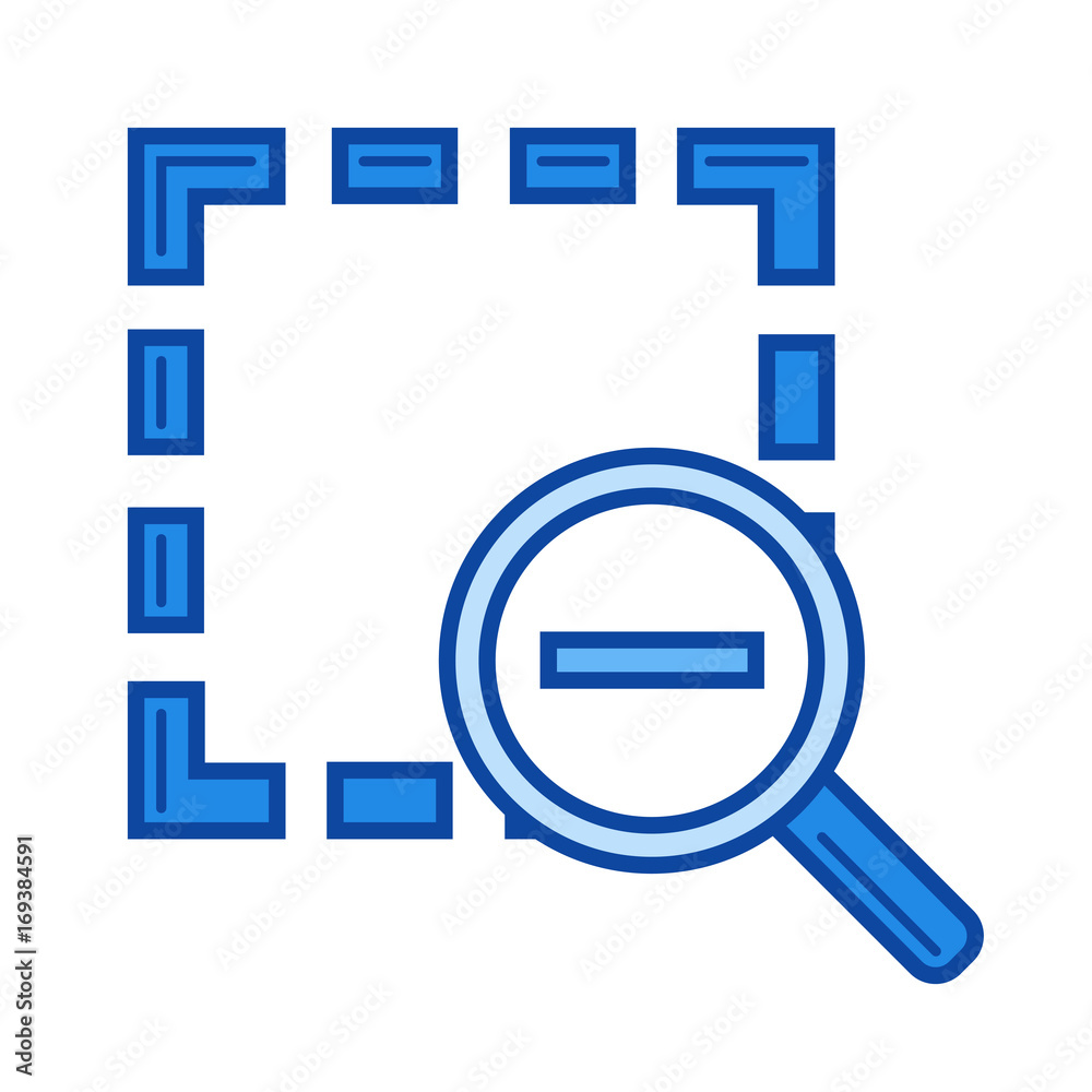 Zoom out vector line icon isolated on white background Zoom out vector line icon isolated on white background