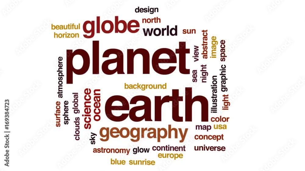 Planet earth animated word cloud, text design animation. Planet earth animated word cloud, text design animation.