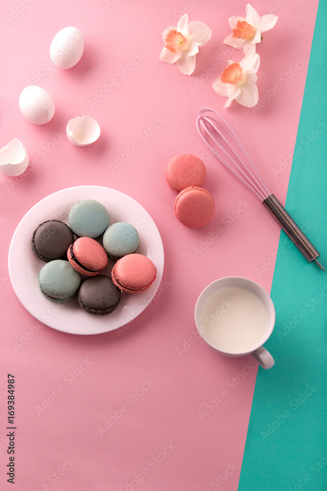 cookies cream on pink background