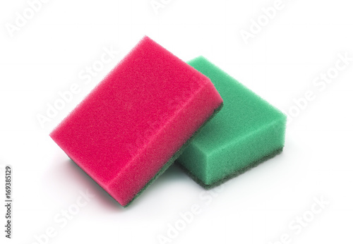 Cleaning Sponge with Soap Sud Isolated