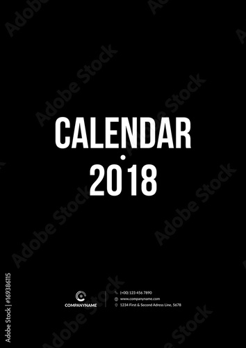 CALENDAR 2018. Minimalist Wall Calendar