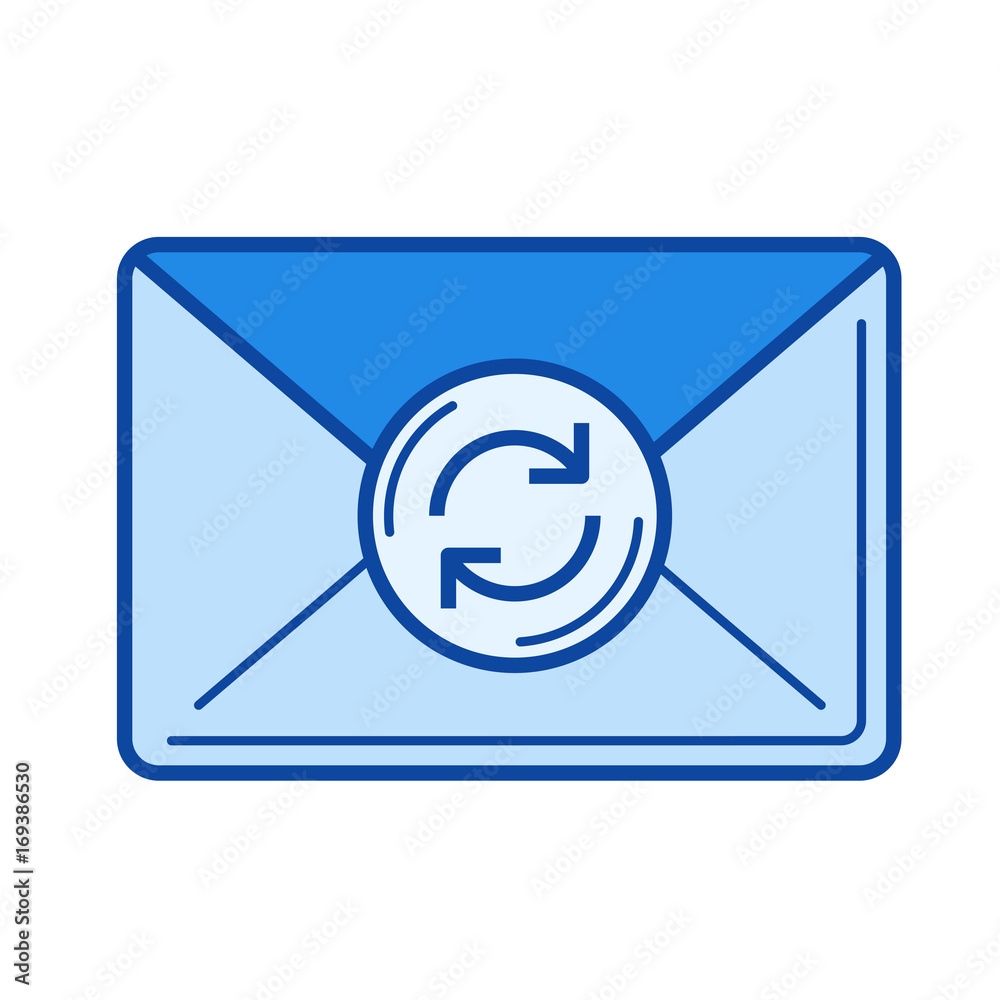 Fresh mail vector line icon isolated on white background. Fresh mail line icon for infographic, website or app. Blue icon designed on a grid system.