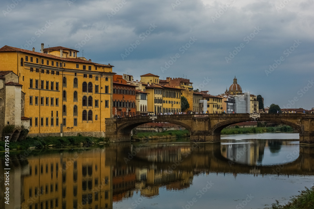 Bridge over Arno river in Florence, Italy.