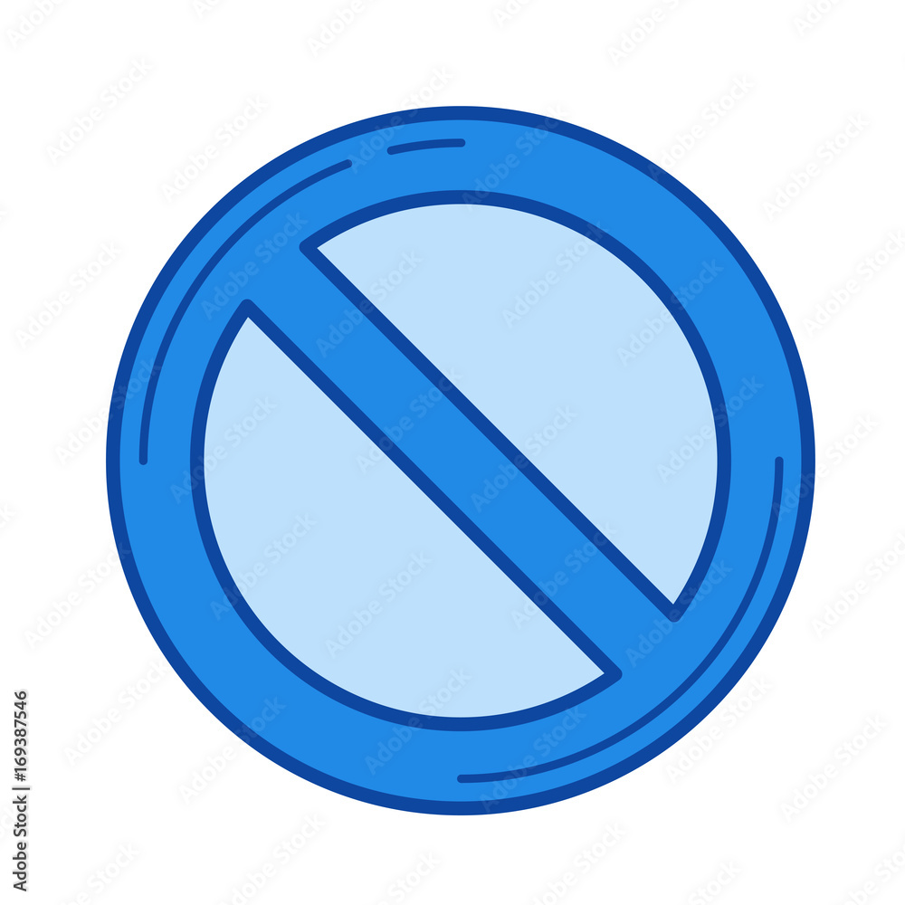 Blocked data vector line icon isolated on white background. Blocked data line icon for infographic, website or app. Blue icon designed on a grid system. Blocked data vector line icon isolated on white background. Blocked data line icon for infographic, website or app. Blue icon designed on a grid system.