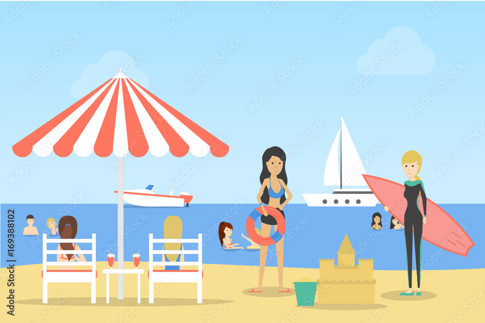 Obraz premium Relaxing at the beach.