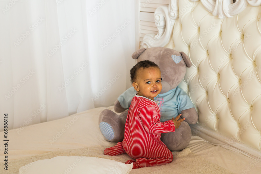 Portrait of a cute little African American boy smiling Portrait of a cute little African American boy smiling