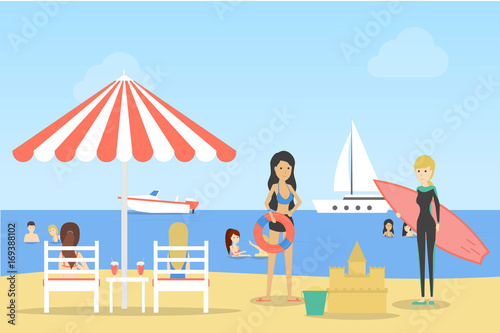 Relaxing at the beach.