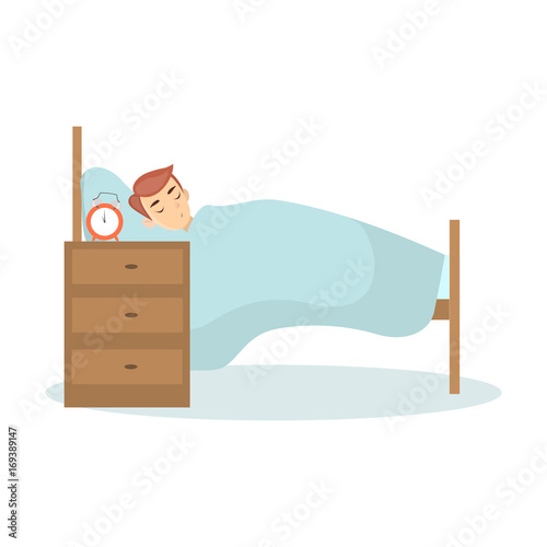 Man sleeping in bed.