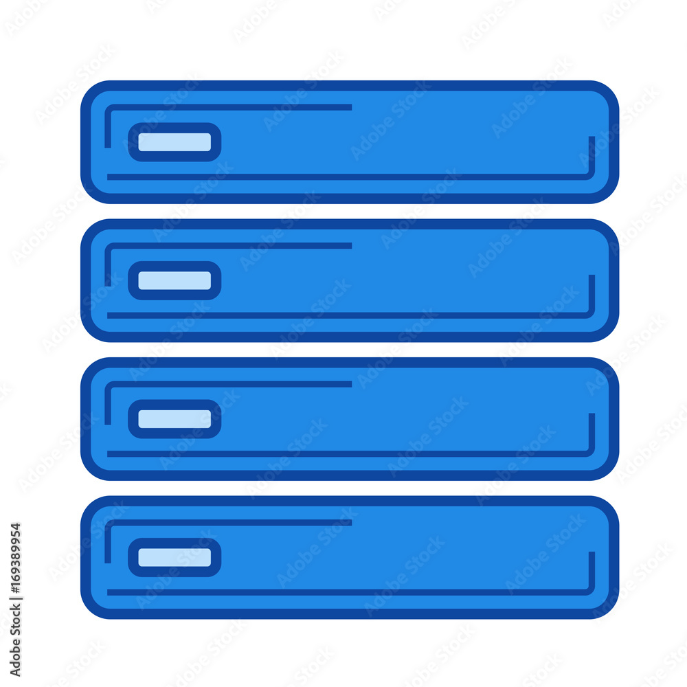 Database vector line icon isolated on white background. Database line icon for infographic, website or app. Blue icon designed on a grid system. Database vector line icon isolated on white background. Database line icon for infographic, website or app. Blue icon designed on a grid system.