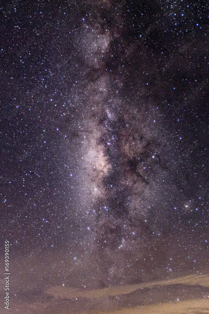 Clearly milkyway and nebula in Thailand outback. Beautiful milkyway astrophotography background.