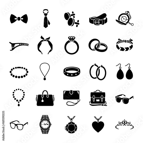 Accessories glyph vector icons