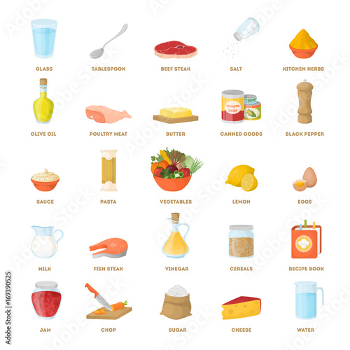 Food ingredients set.