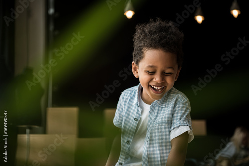 laughing african american child