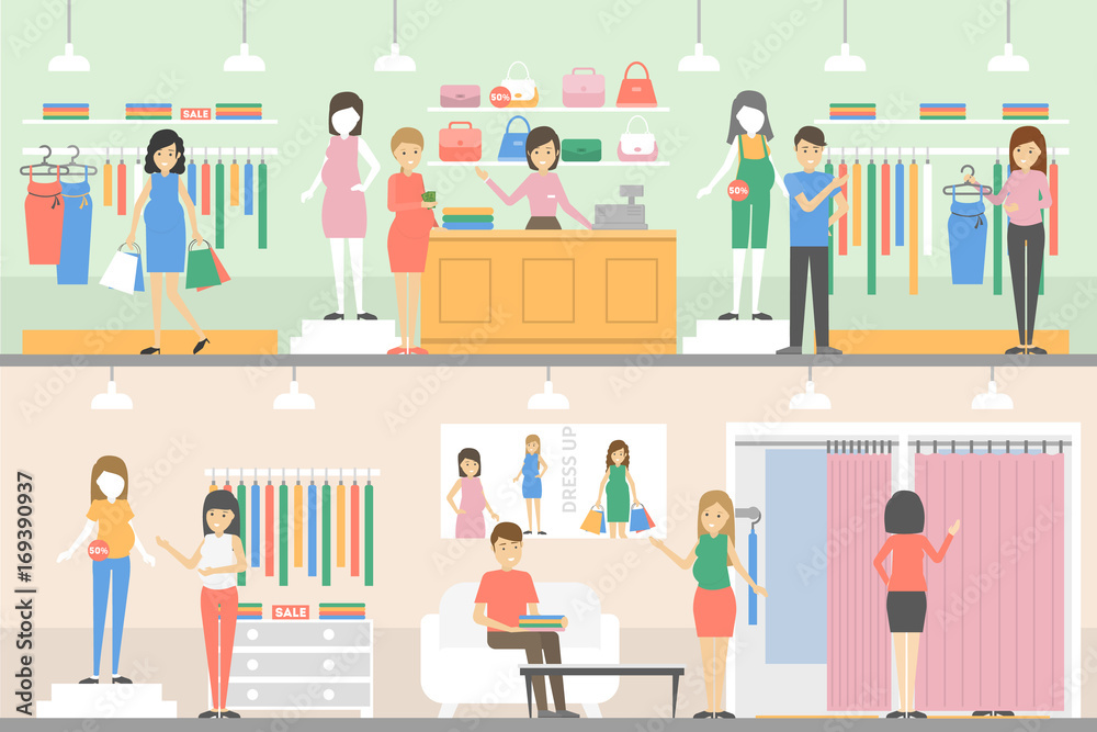 Maternity shop set.