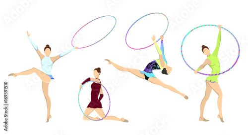 Gymnastics with hoop.