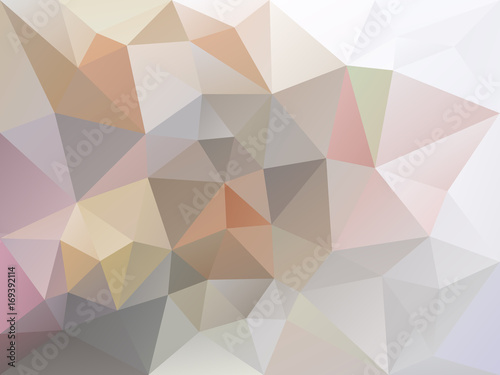 vector abstract irregular polygon background with a triangle pattern in light pastel gray, pink and beige color