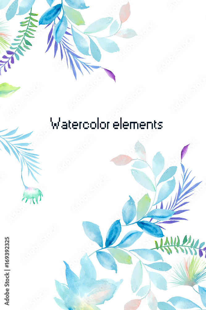 Fototapeta premium Watercolor leaves