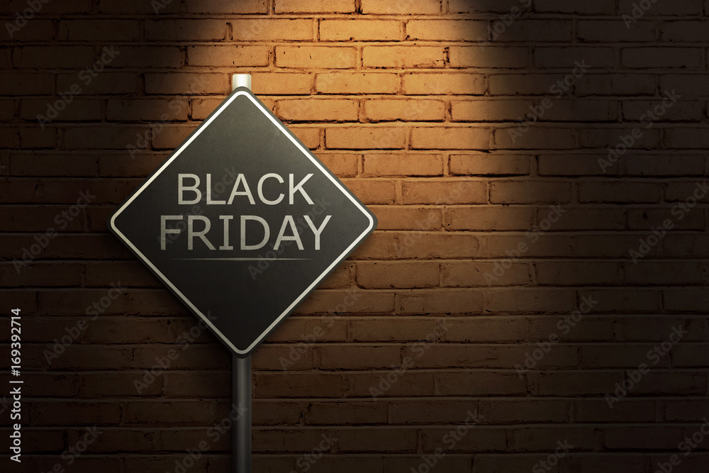 Black Friday on the black road sign Black Friday on the black road sign