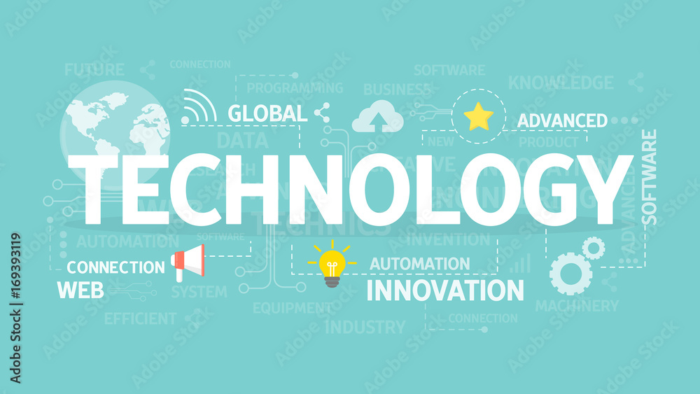 Technology illustration concept. Technology illustration concept.
