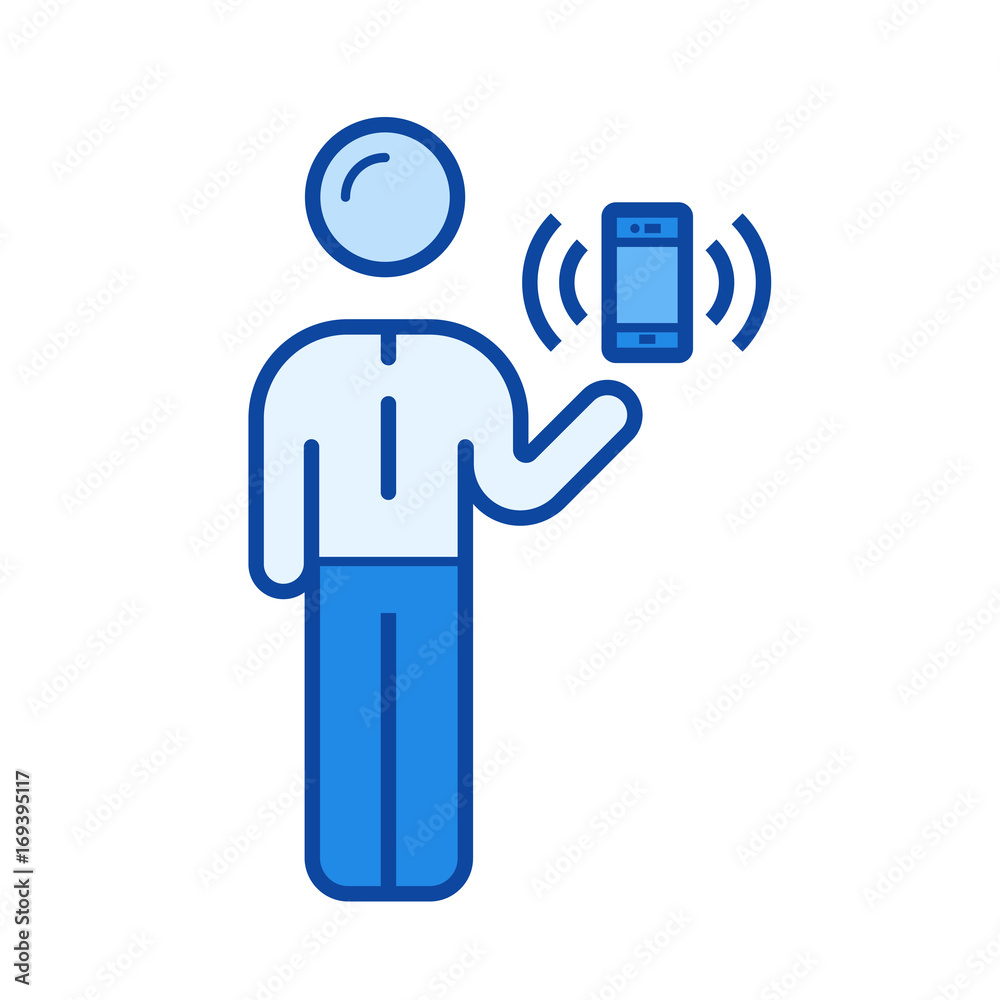 Office manager vector line icon isolated on white background. Office manager line icon for infographic, website or app. Blue icon designed on a grid system. Office manager vector line icon isolated on white background. Office manager line icon for infographic, website or app. Blue icon designed on a grid system.