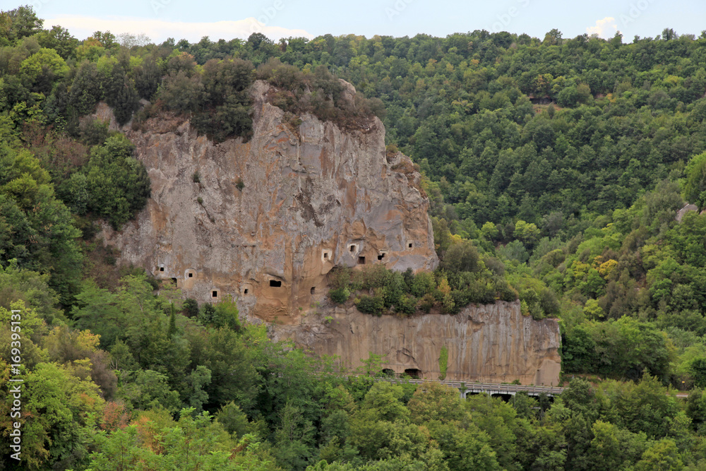 tuff rock near Sorano, Maremma, Tuscany, Italy