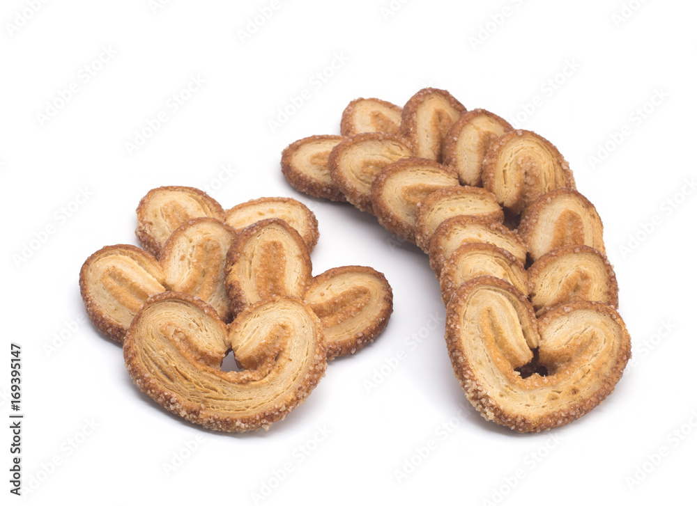 Biscuits with sugar on white background Biscuits with sugar on white background