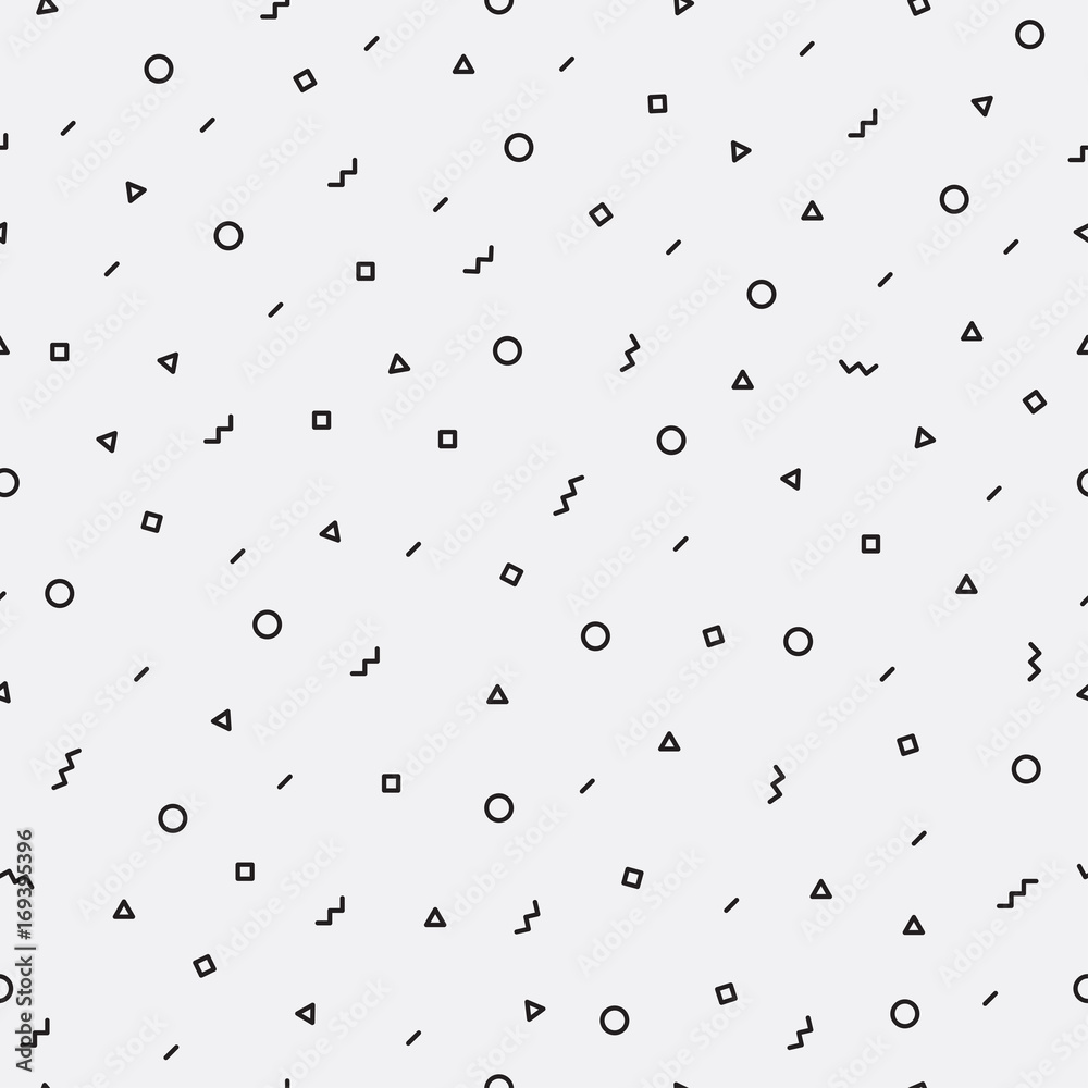 Seamless pattern with geometric elements Pattern hipster style Templates suitable for posters, postcards, fabric or wrapping paper Minimal pattern black and white